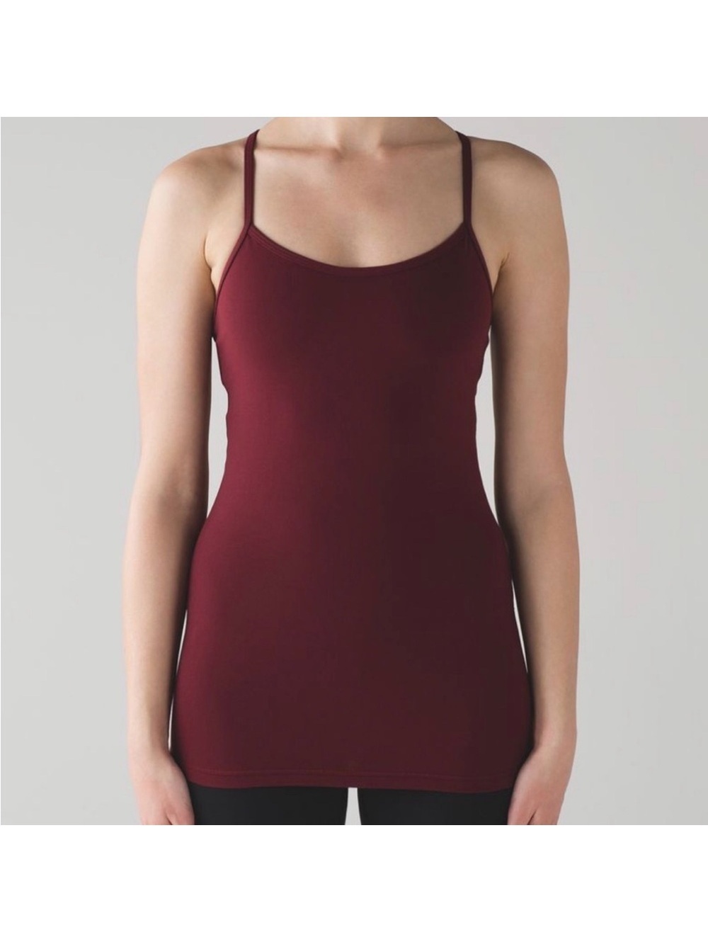 VEUC Lululemon Power Y Bra Tunic Tank Deep Rouge Red 6
